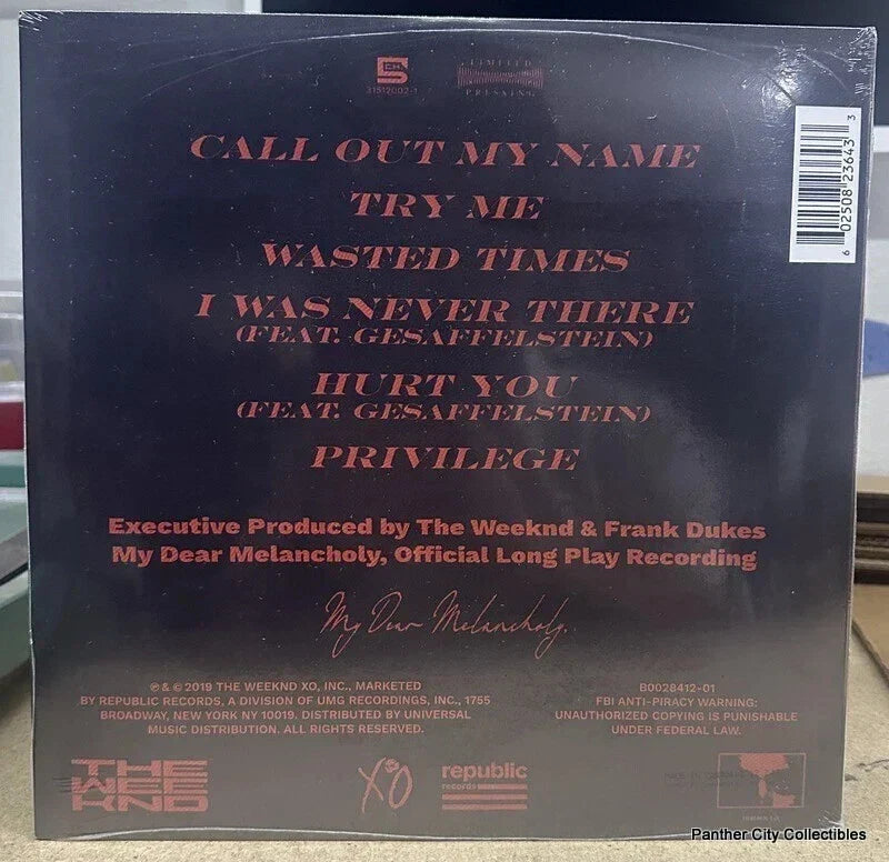The Weeknd - My Dear Melancholy, (LP, S/Sided, EP, RSD, Etch, Ltd, RE, 180)