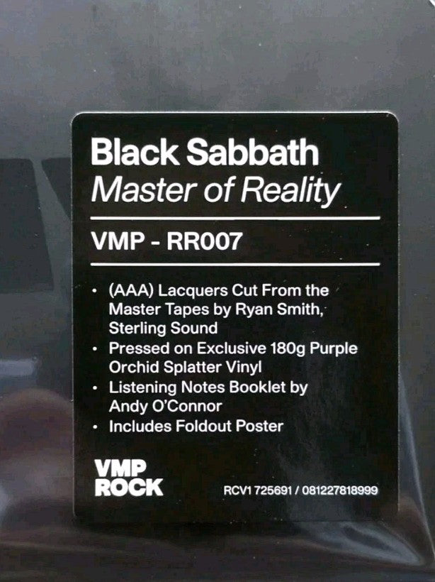 Black Sabbath - Master Of Reality (LP, Album, Club, RE, Pur)